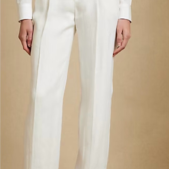 Ralph Lauren Purple Label collection women's Stamford Pleated 100% Linen Pant - Picture 2 of 16